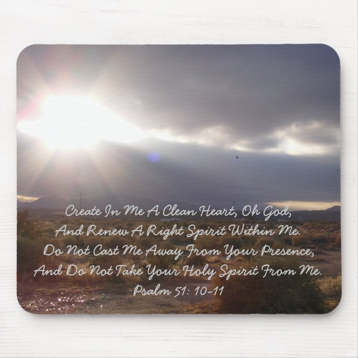 Sunrise/ Psalm 51 10 11 Mousepad