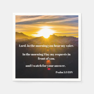 Sunrise Psalm 5:3 Bible Verse Napkins