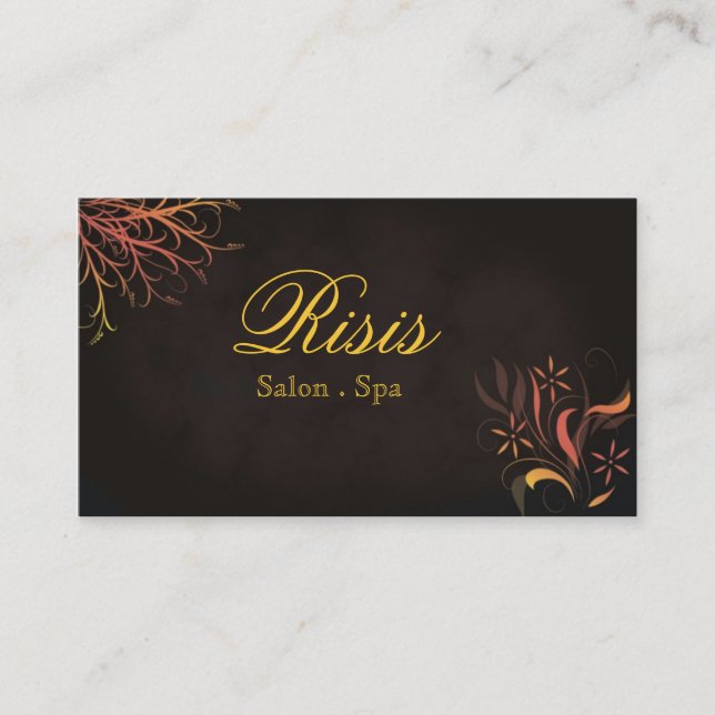 Sunrise Red Yellow Orange Business Card Salon Spa (Front)