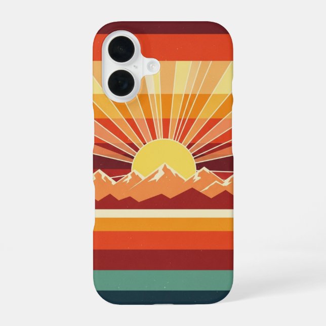 Sunrise Retro Peaks iPhone Case (Back)