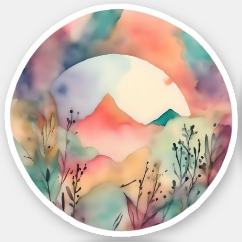 Sunrise Reverie Pastel Horizon Sticker