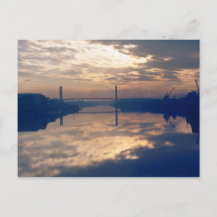 Sunrise, River Usk, Newport, Mon. November 1977 Postcard