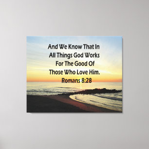 SUNRISE ROMANS 8:28 SCRIPTURE VERSE CANVAS PRINT