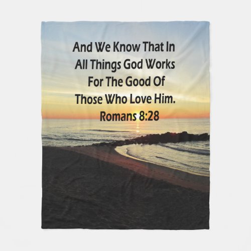 SUNRISE ROMANS 828 SCRIPTURE VERSE FLEECE BLANKET