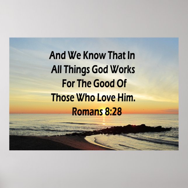 SUNRISE ROMANS 8:28 SCRIPTURE VERSE POSTER (Front)