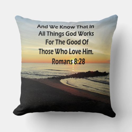 SUNRISE ROMANS 828 SCRIPTURE VERSE THROW PILLOW