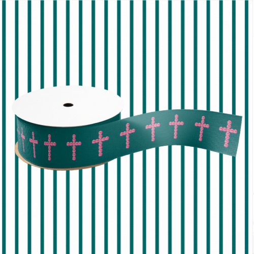 Sunrise Rose Cross 15 Grosgrain Ribbon