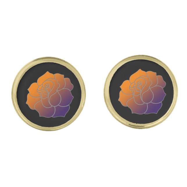Sunrise Rose Cufflinks (Front)