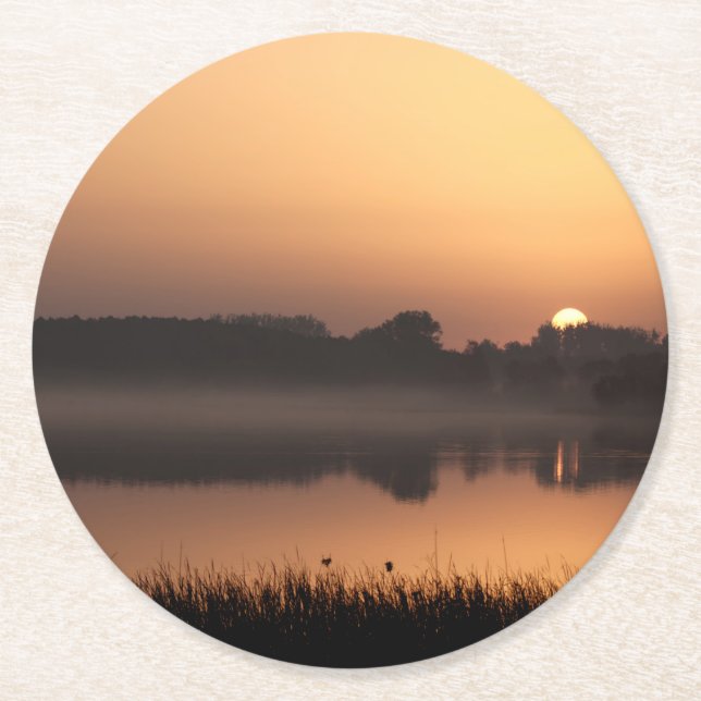 Sunrise Round Paper Coaster (Front)