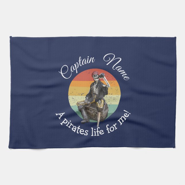 Sunrise Rum Skeleton Priate Party   Kitchen Towel (Horizontal)