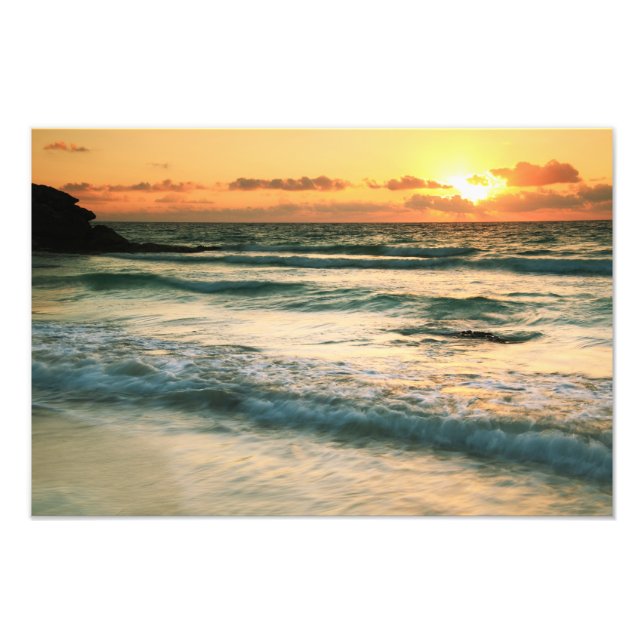 Sunrise Seascape Tulum Mexico Photo Print (Front)