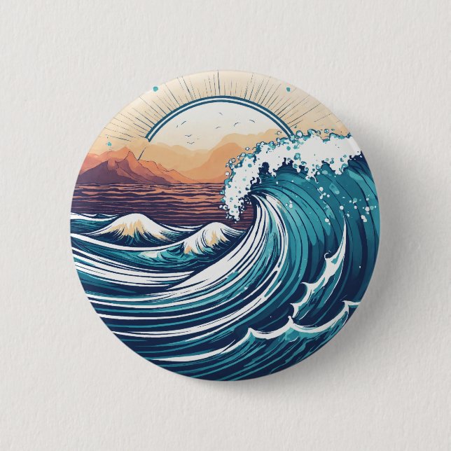 Sunrise Seashore: Coastal Patches Collections Button (Front)