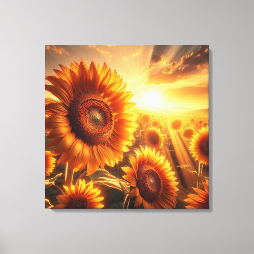 Sunrise Serenade Enchanted Sunflowers Awakening Canvas Print