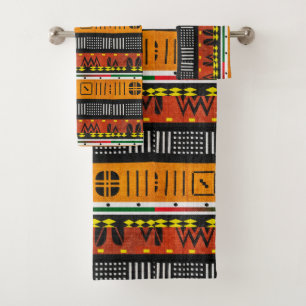 “Sunrise Serenity: Embrace the Vibrance of AfroTri Bath Towel Set