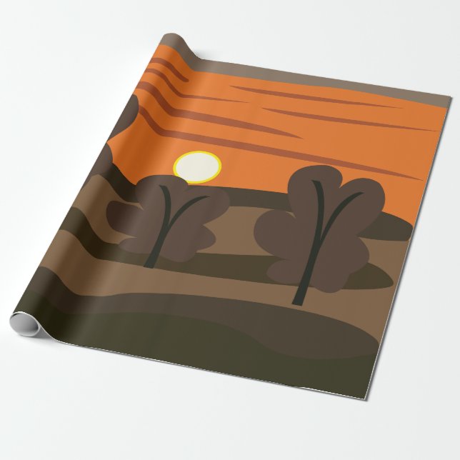 Sunrise Sky Scenery Wrapping Paper (Unrolled)