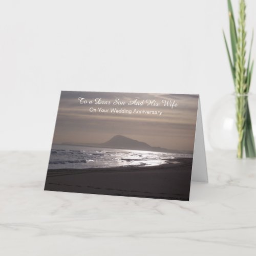 Sunrise Son and Wife Personalised Anniversary Card