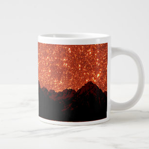 Sunrise sparkle, natural glitter frost mountains giant coffee mug
