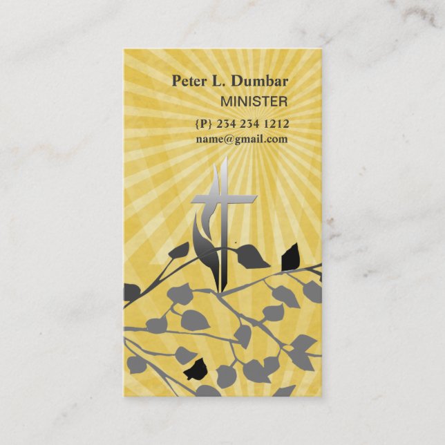 Sunrise Spiritual Christian Cross Easter Business Card (Front)