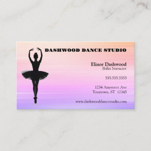 Sunrise Streaks Dancer Dance Instructor Ballet Business Card