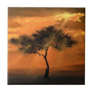 Sunrise Sunbeams Ceramic Tile