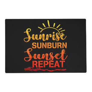 Sunrise Sunburn Sunset Repeat Retro Summer Placemat