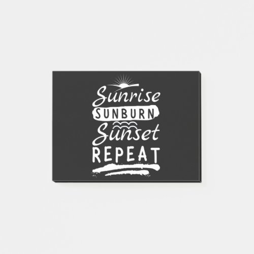 Sunrise Sunburn Sunset Repeat Summer Beach Post_it Notes