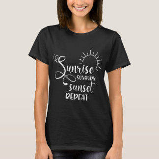 Sunrise Sunburn Sunset Repeat Summer Beach T-Shirt
