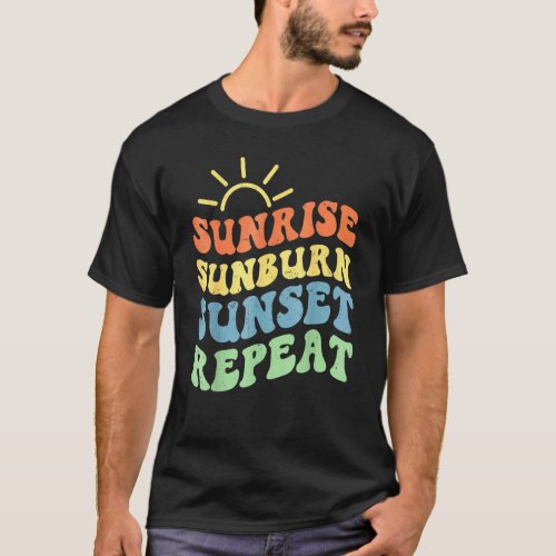 Sunrise Sunburn Sunset Repeat Vintage Vacation Bea T_Shirt