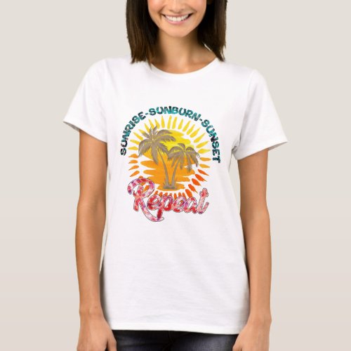 Sunrise Sunburn Sunset Summer Womens T_shirt