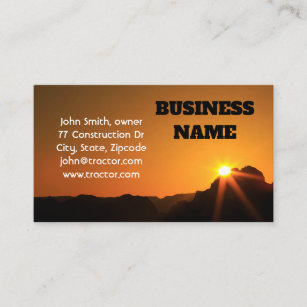 Sunrise Sunburst Mountain Business Card