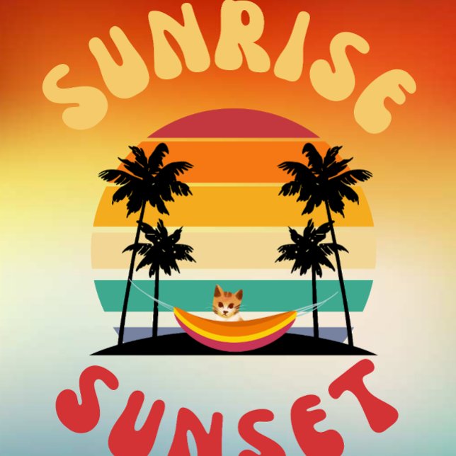 Sunrise Sunset a cat in a hammock Throw Pillow (Creator Uploaded)