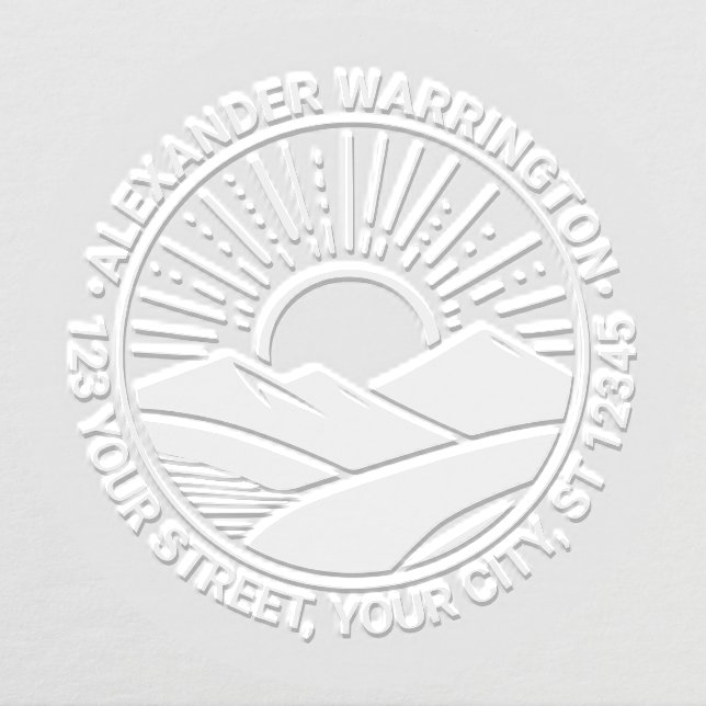 Sunrise Sunset Behind Mountains #2 Name Address Embosser (Design)