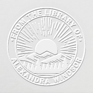 Sunrise Sunset Behind Mountains Library Book Name Embosser