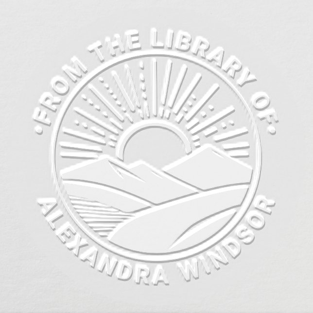 Sunrise Sunset Behind Mountns #2 Library Book Name Embosser (Design)