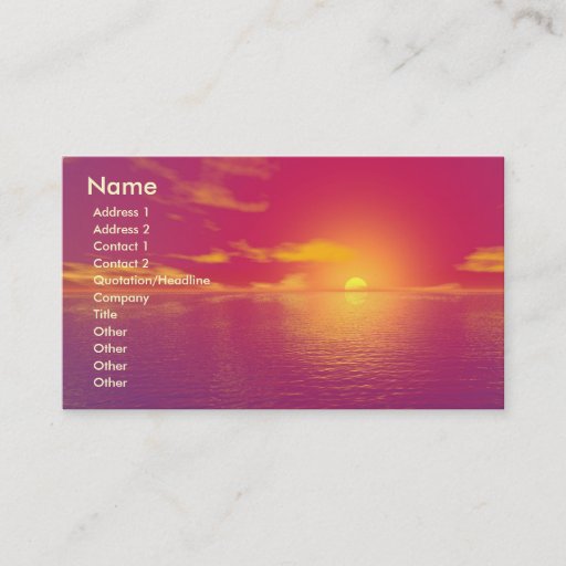 Customizable Sunrise Sunset Business Cards