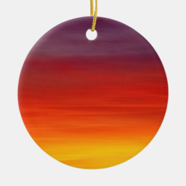 Sunrise Sunset Dawn Sky Ceramic Ornament (Front)