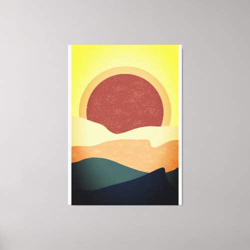 Sunrise sunset minimalist desert wall art