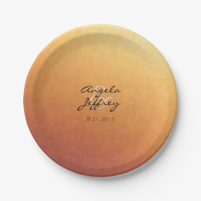 Sunrise Sunset Ombre Gradient Paper Plates (Front)