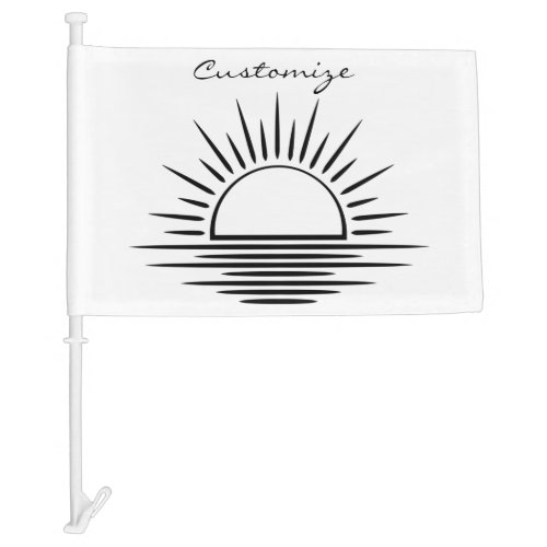SunriseSunset Reflection Thunder_Cove Car Flag
