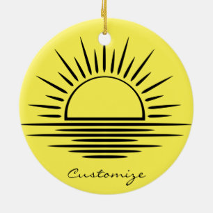 Sunrise/Sunset Reflection Thunder_Cove Ceramic Ornament