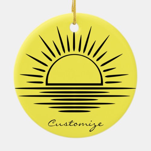 SunriseSunset Reflection Thunder_Cove Ceramic Ornament