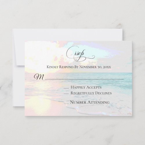 *~* Sunrise Sunset Sea Ocean - Beach Wedding RSVP