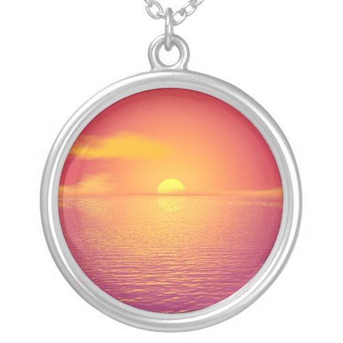 Sunrise Sunset Silver Plated Necklace