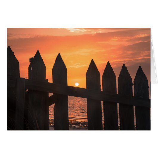 Sunrise through A fence Cards (Front Horizontal)