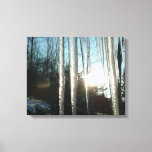 Sunrise Through Icicles Winter Nature Photography Canvas Print