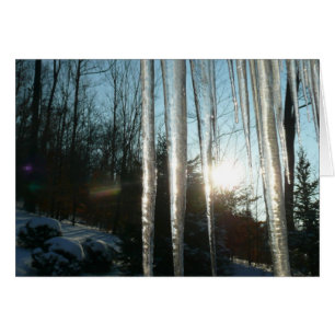 Sunrise Through Icicles Winter Nature Photography Cards
