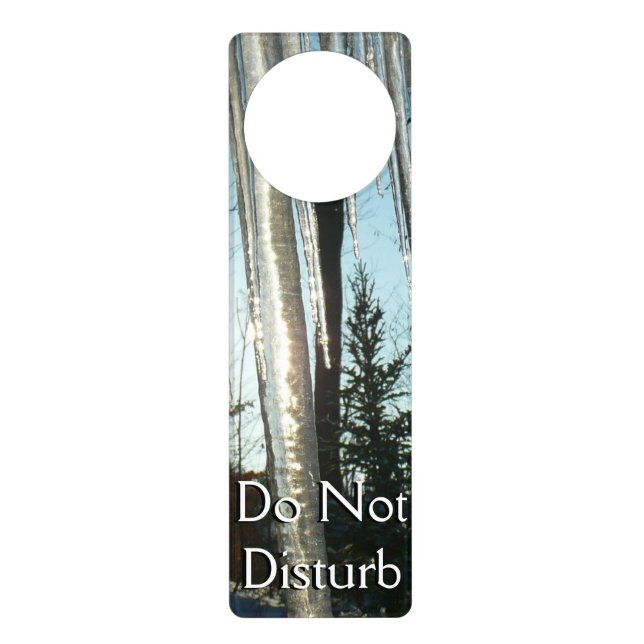 Sunrise Through Icicles Winter Nature Photography Door Hanger (Front)