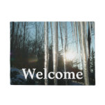 Sunrise Through Icicles Winter Nature Photography Doormat