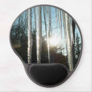 Sunrise Through Icicles Winter Nature Photography Gel Mouse Pad