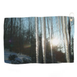Sunrise Through Icicles Winter Nature Photography Golf Towel